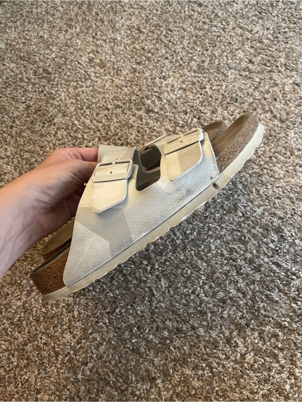 Birkenstock Arizona 2 strap sandals in white grey size 41 - Picture 5 of 8